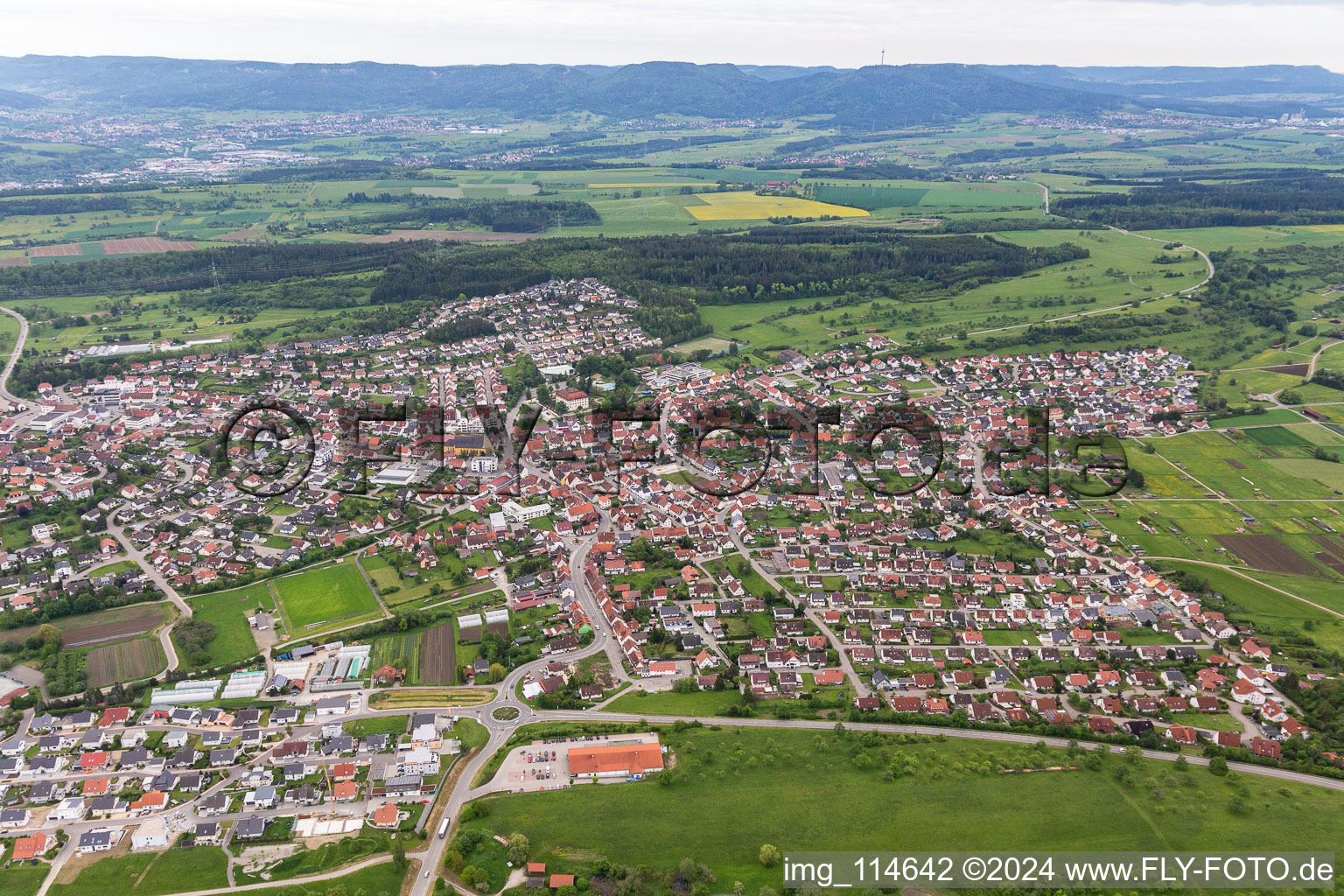 Oblique view of Geislingen in the state Baden-Wuerttemberg, Germany