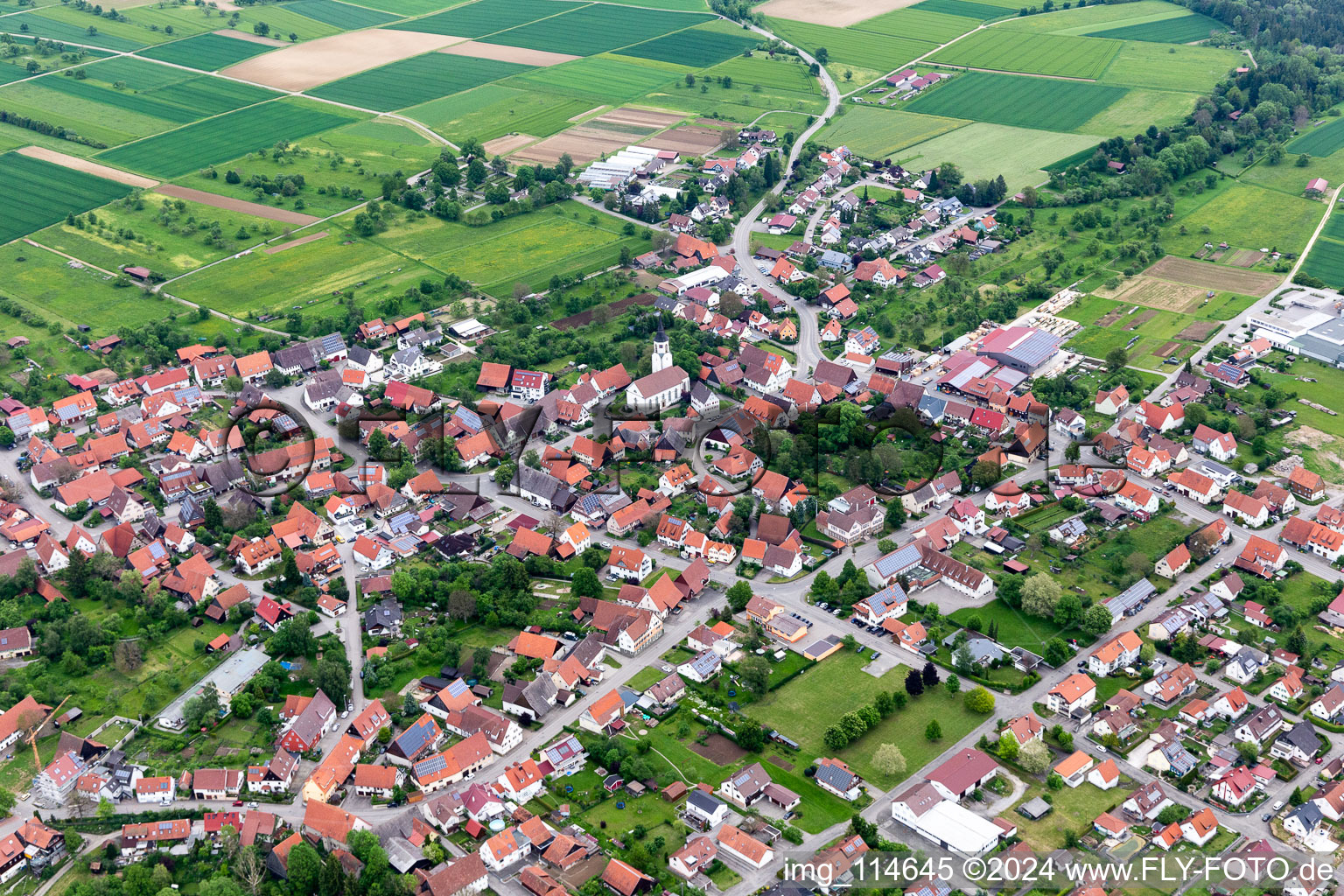 Aerial photograpy of District Ostdorf in Balingen in the state Baden-Wuerttemberg, Germany