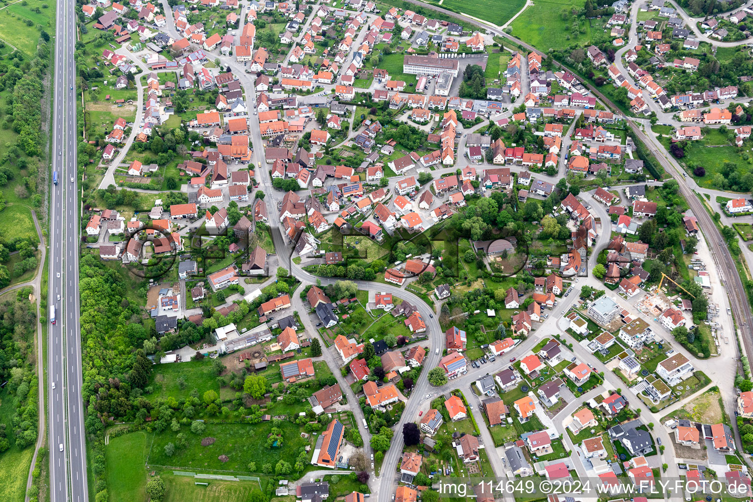 Aerial view of District Engstlatt in Balingen in the state Baden-Wuerttemberg, Germany