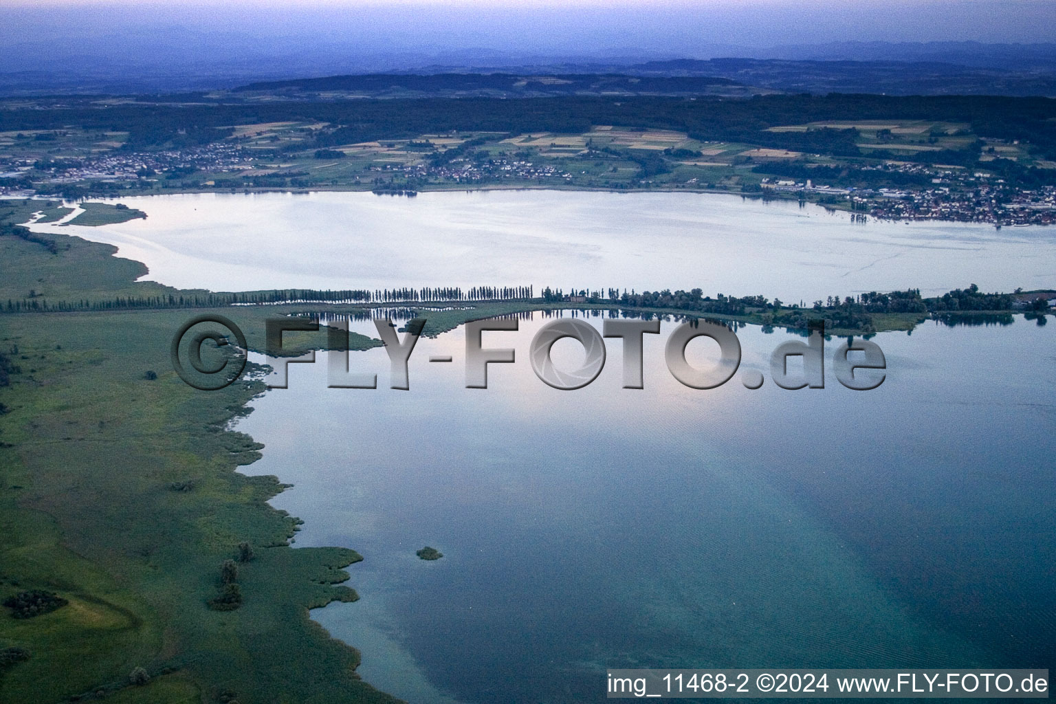 Landbridge to Lake Island Reichenau on the Lake Constance in the district Insel Reichenau in Reichenau in the state Baden-Wurttemberg, Germany