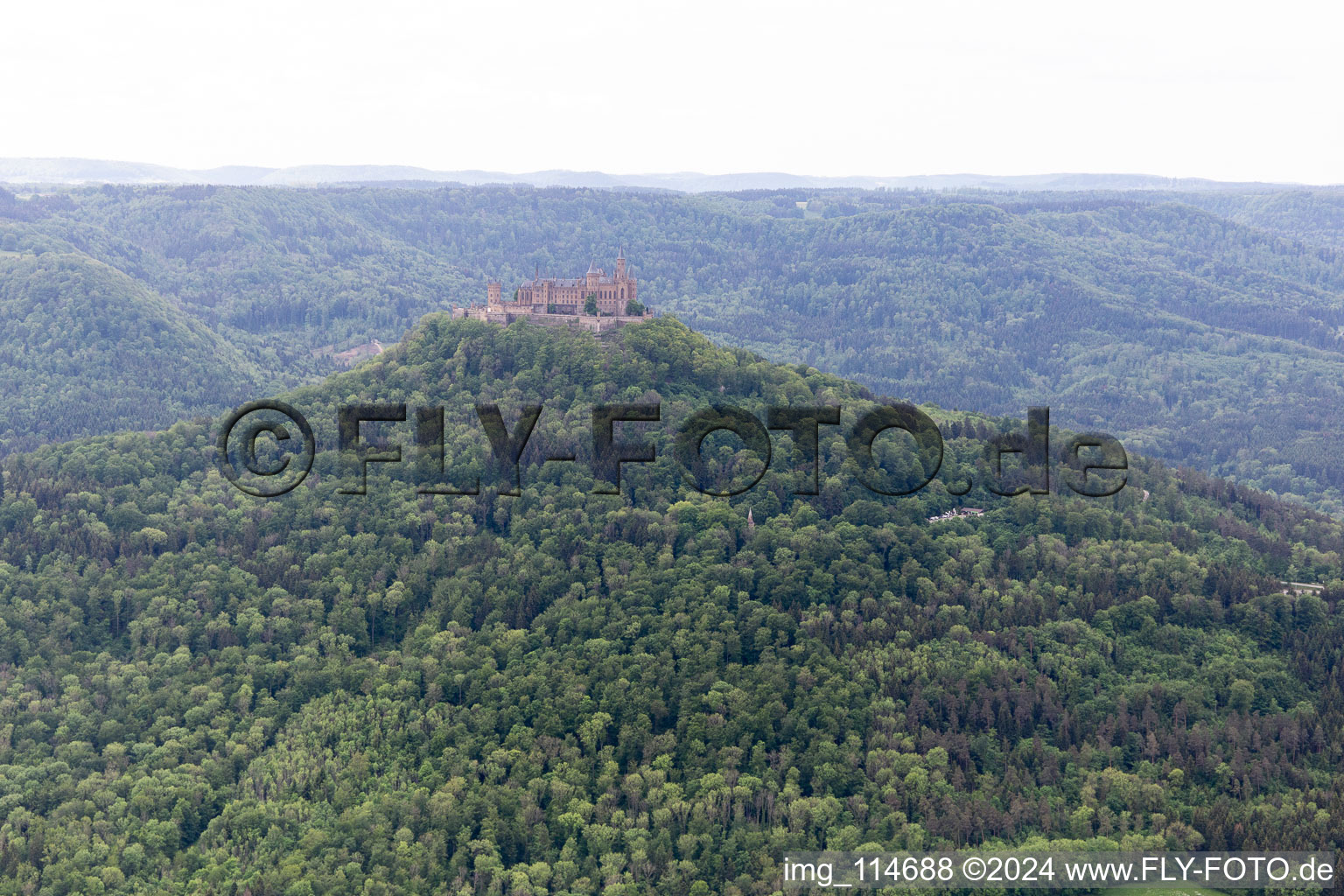 Hohenzollern Castle in Hechingen in the state Baden-Wuerttemberg, Germany