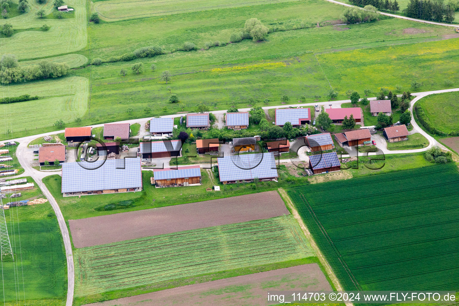 Oblique view of Rangendingen in the state Baden-Wuerttemberg, Germany