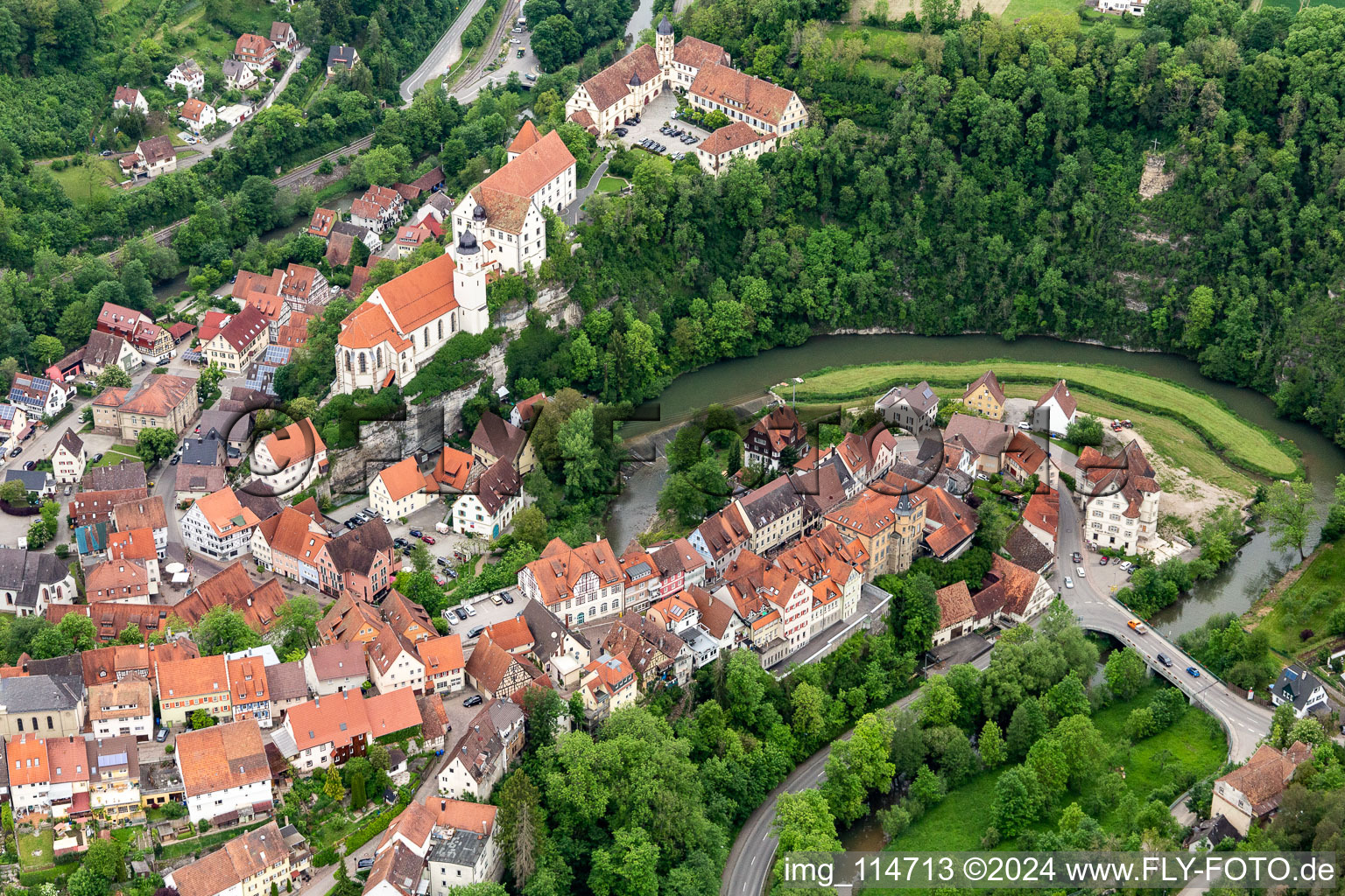 Castle of Haigerloch above the Eyach in Haigerloch in the state Baden-Wurttemberg, Germany