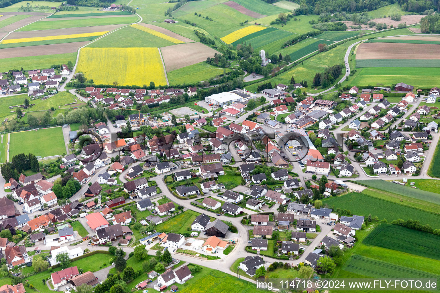 From northeast in the district Gruol in Haigerloch in the state Baden-Wuerttemberg, Germany