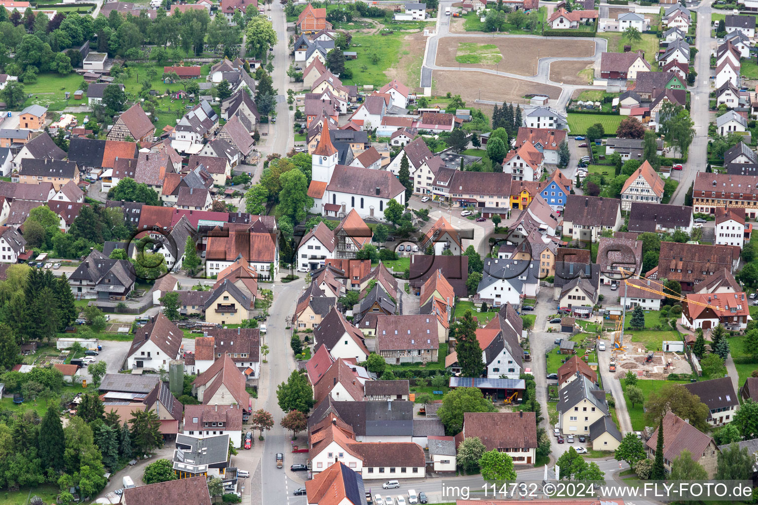 Aerial photograpy of Vöhringen in the state Baden-Wuerttemberg, Germany