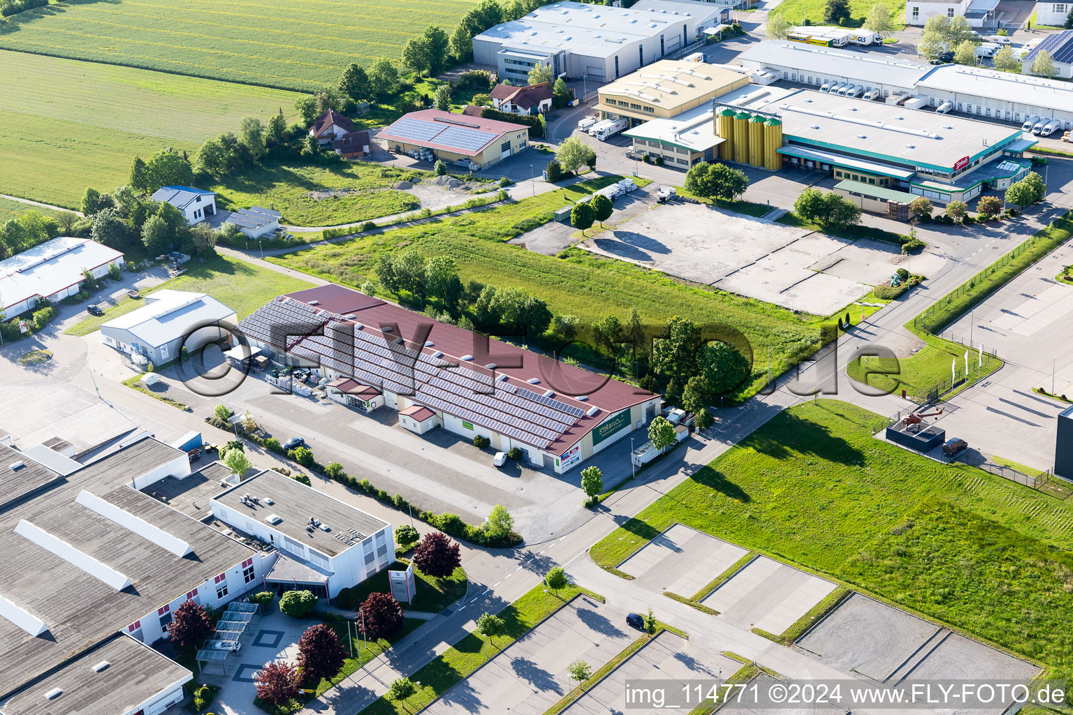 Industrial area Robert-Bosch-Straße with STABILO specialist store & hardware store Empfingen in Empfingen in the state Baden-Wuerttemberg, Germany