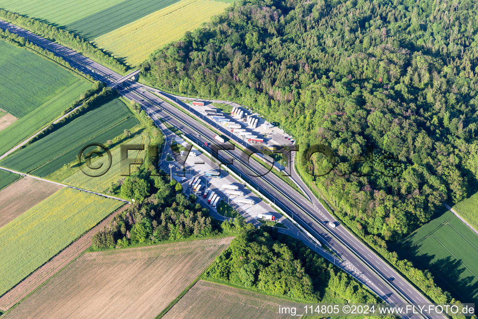 A81 parking lot Geyern/Ziegler West in Rottenburg am Neckar in the state Baden-Wuerttemberg, Germany