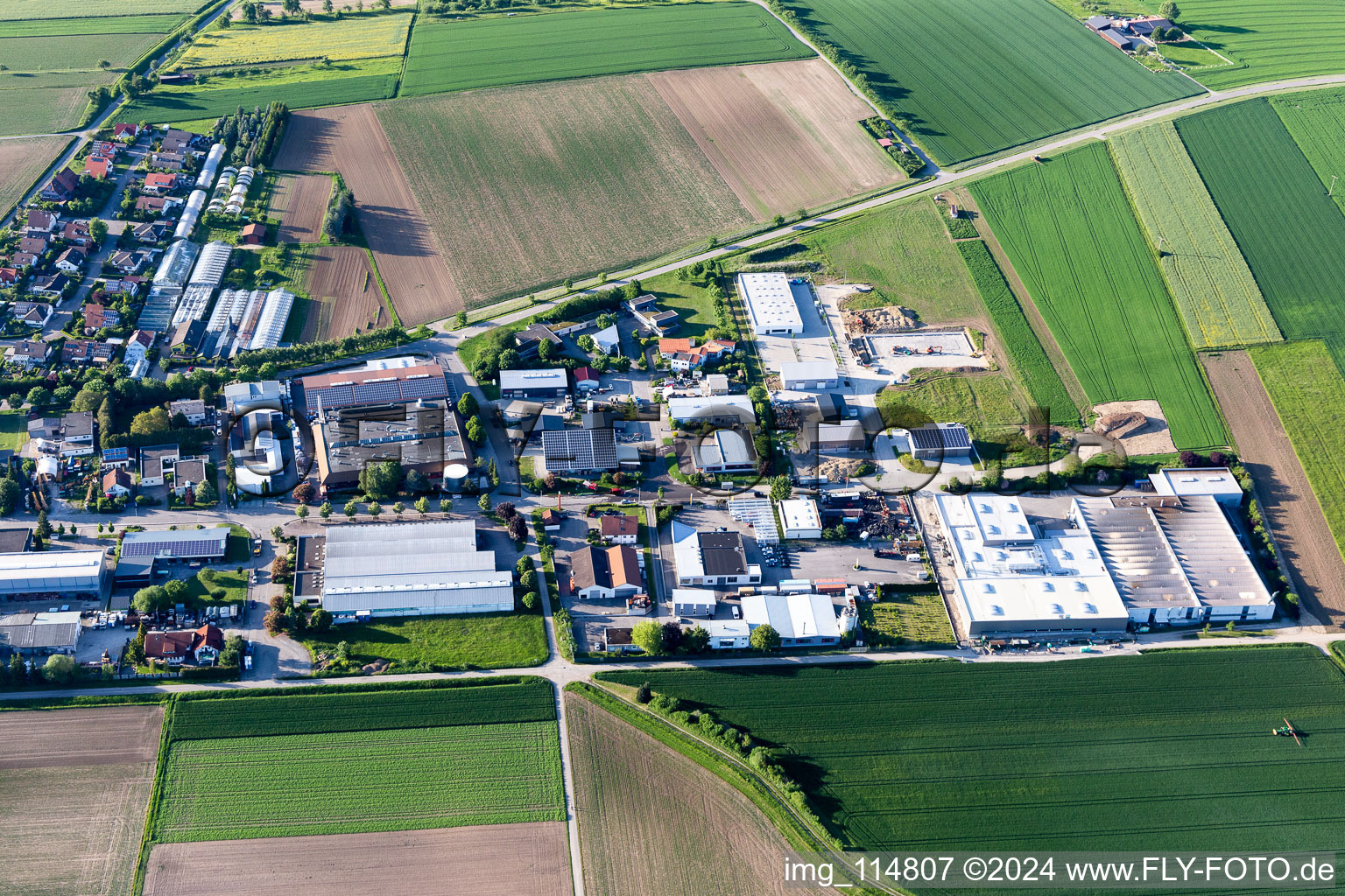 Industrial area Etzwiesenstr in the district Hailfingen in Rottenburg am Neckar in the state Baden-Wuerttemberg, Germany