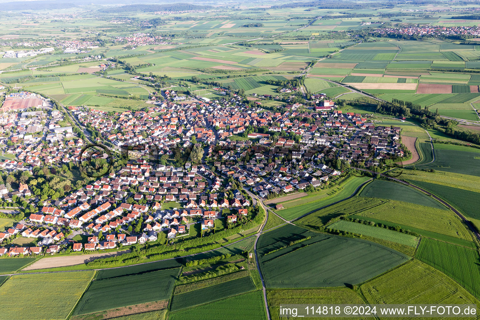 From the west in the district Gültstein in Herrenberg in the state Baden-Wuerttemberg, Germany