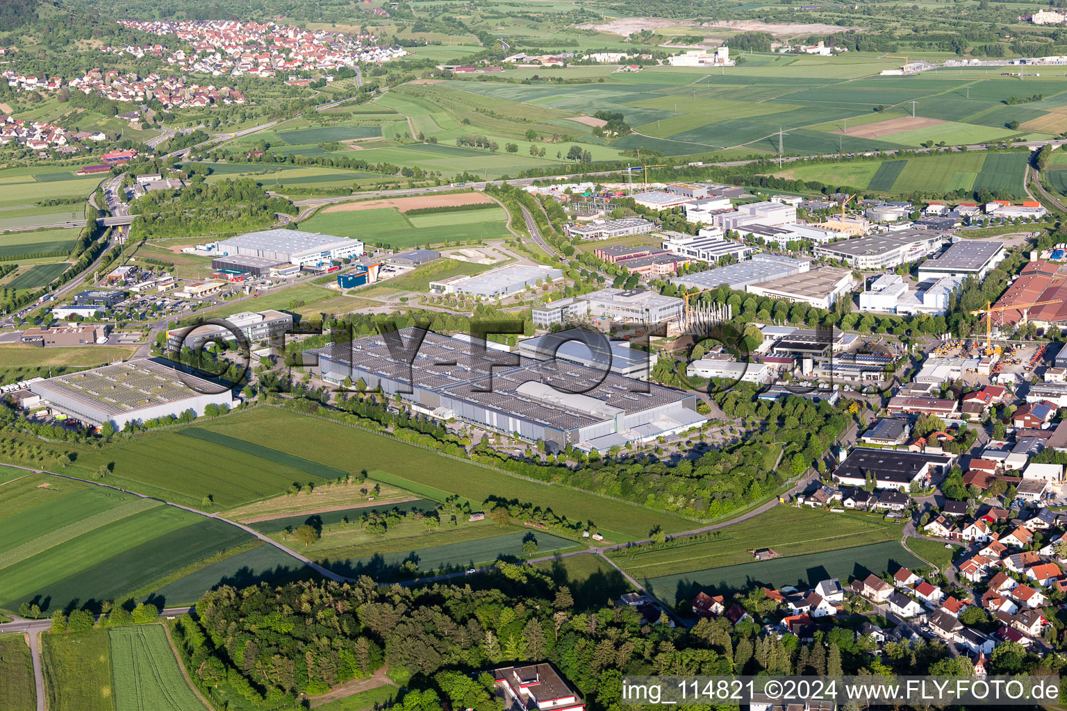 Industrial area: LGI Logistics Group International, Phoenix Contact in Herrenberg in the state Baden-Wuerttemberg, Germany