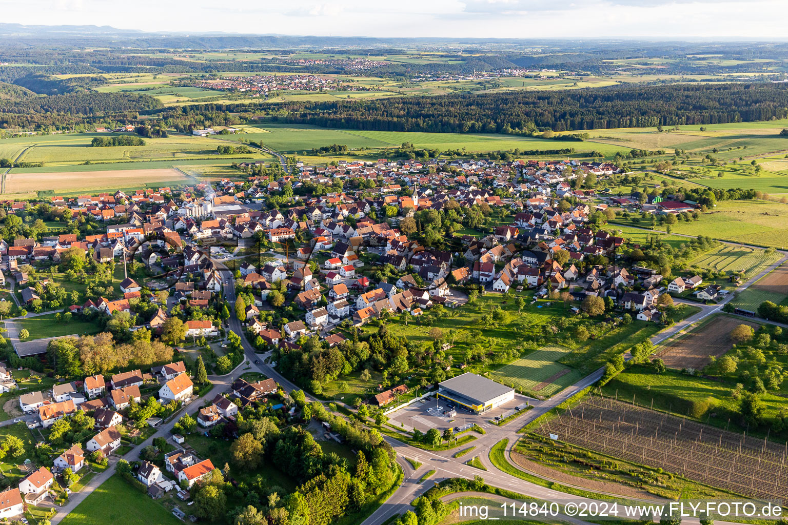 Aerial view of District Hochdorf in Nagold in the state Baden-Wuerttemberg, Germany