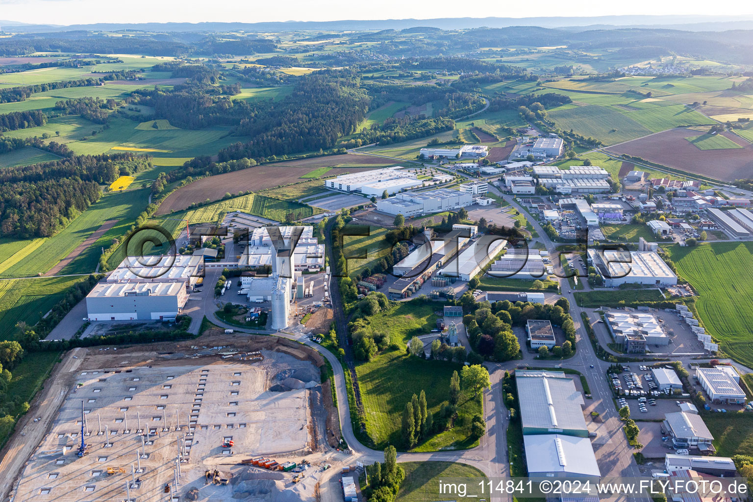 Industrial area Industriestrasse in Horb am Neckar in the state Baden-Wuerttemberg, Germany