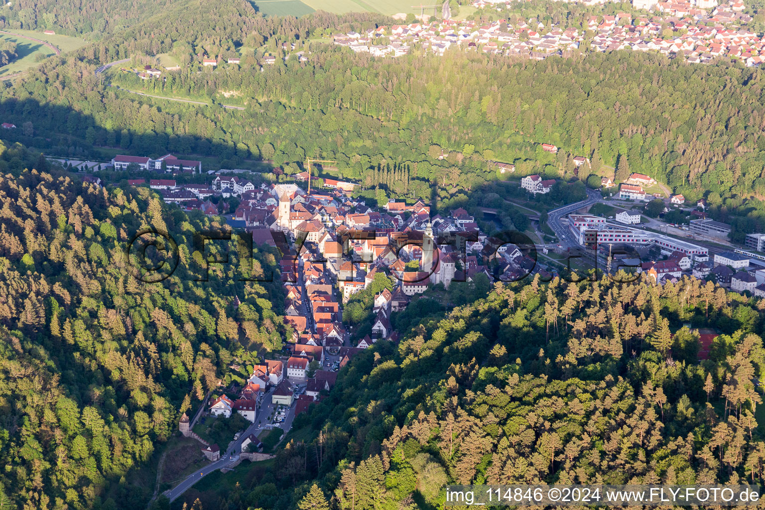 Old Town area and city center in Horb am Neckar in the state Baden-Wurttemberg, Germany