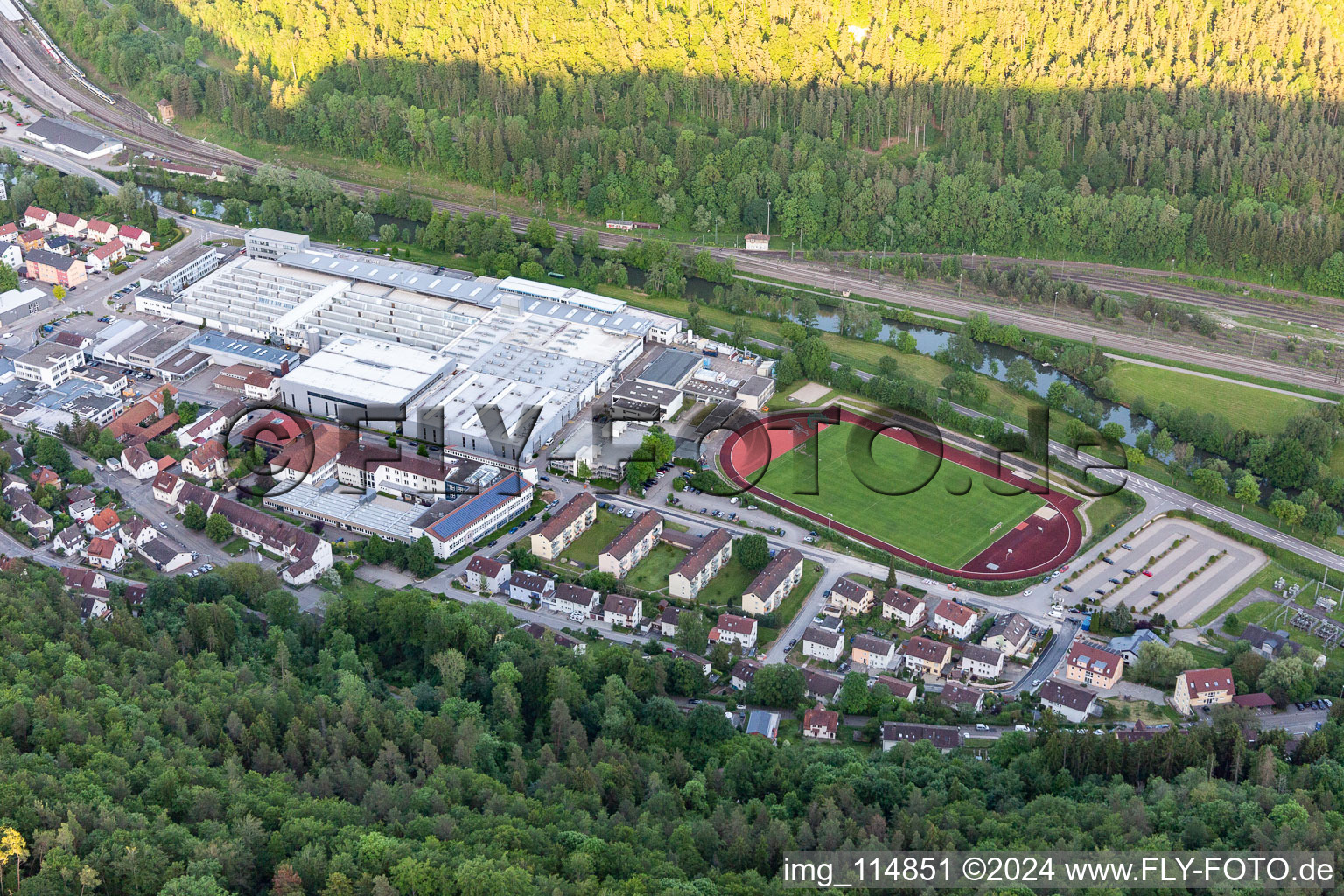 Stadium of FC Horb in Horb am Neckar in the state Baden-Wuerttemberg, Germany