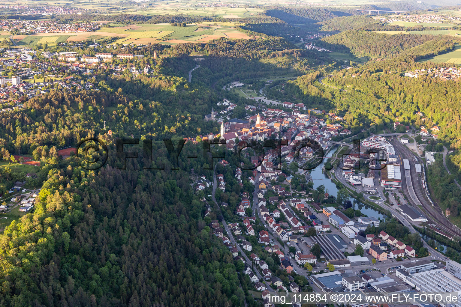 Horb am Neckar in the state Baden-Wuerttemberg, Germany out of the air