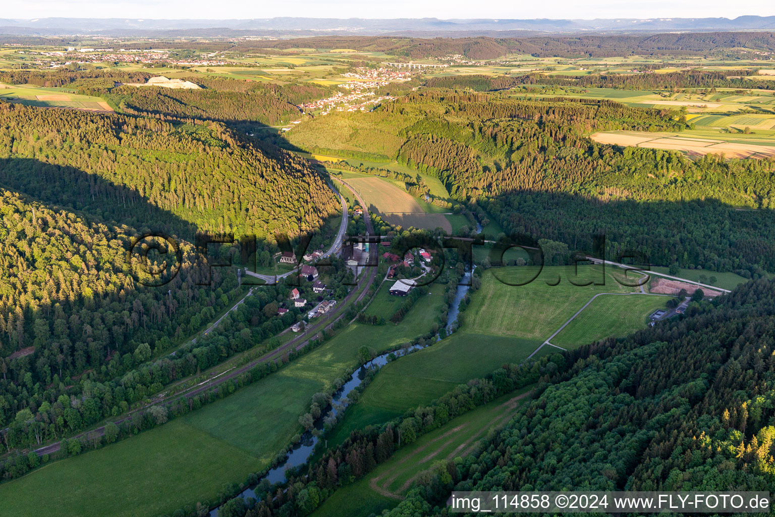 Aerial view of District Betra in Horb am Neckar in the state Baden-Wuerttemberg, Germany