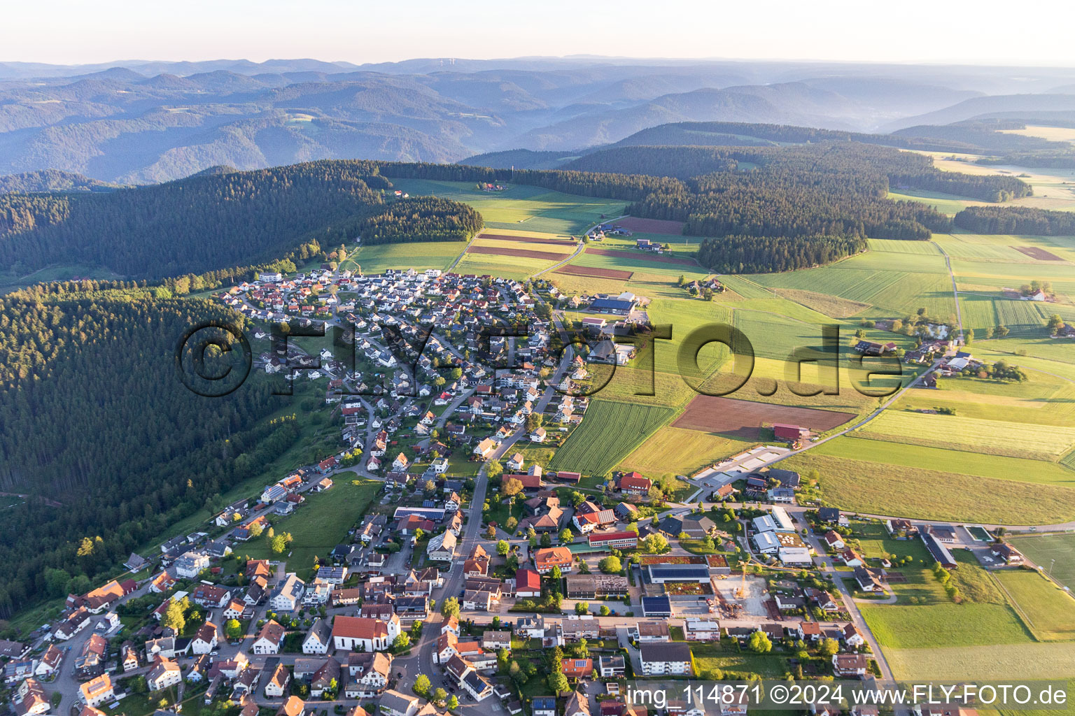 Aerial photograpy of Aichhalden in the state Baden-Wuerttemberg, Germany