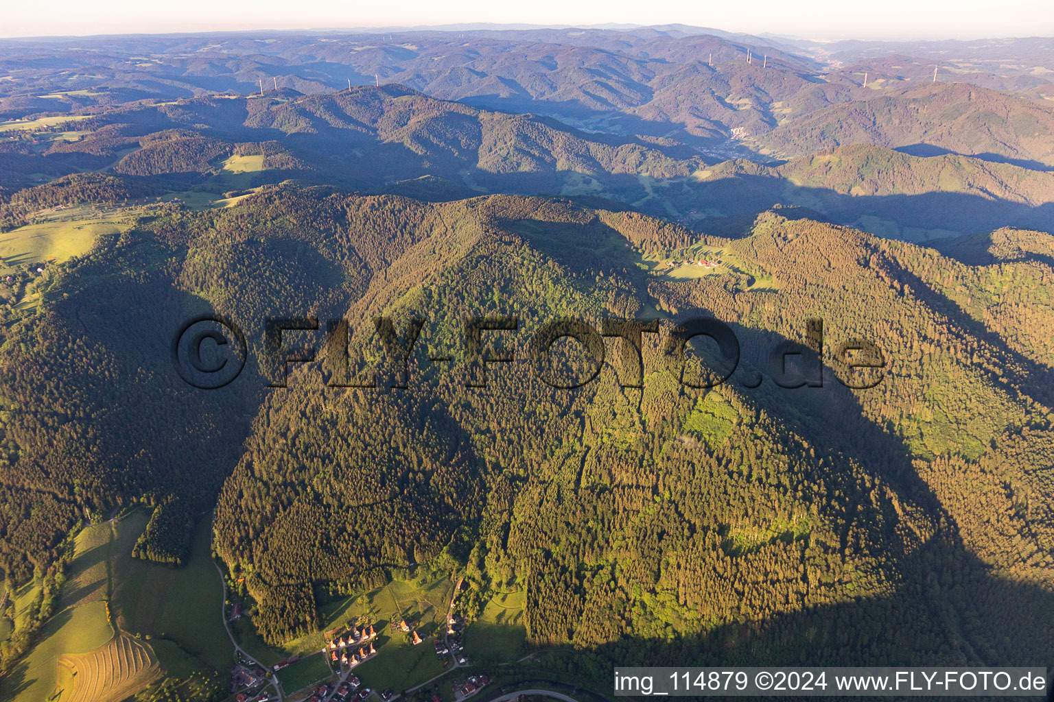 Aerial view of Wolfach in the state Baden-Wuerttemberg, Germany