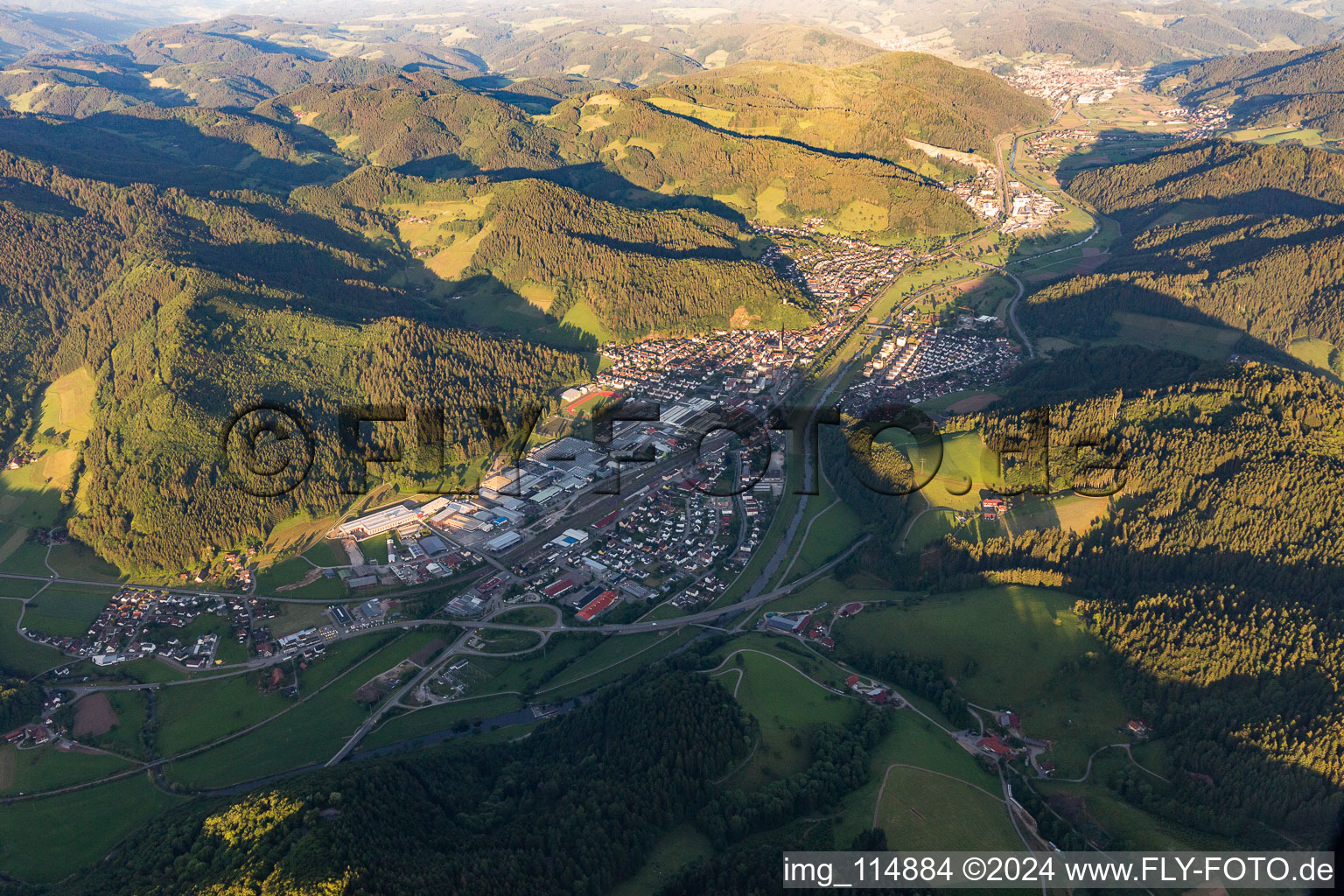 Industrial and commercial area Hinterer Bahnhof in Hausach in the state Baden-Wurttemberg, Germany