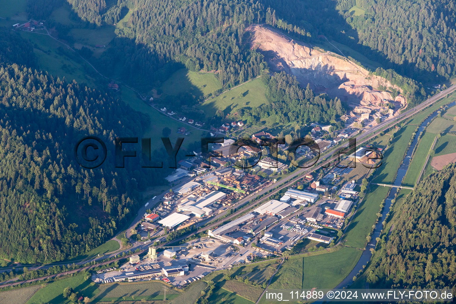 Industrial and commercial area Vorlandstrasse and Ferdinand-Reiss-Strasse in Hausach in the state Baden-Wurttemberg, Germany