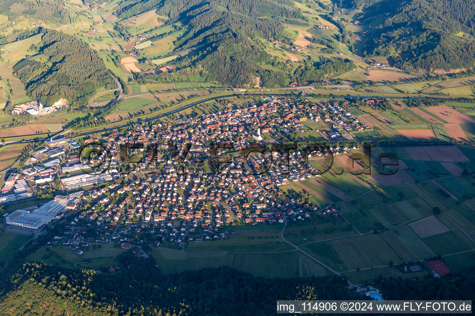 Aerial view of Biberach in the state Baden-Wuerttemberg, Germany