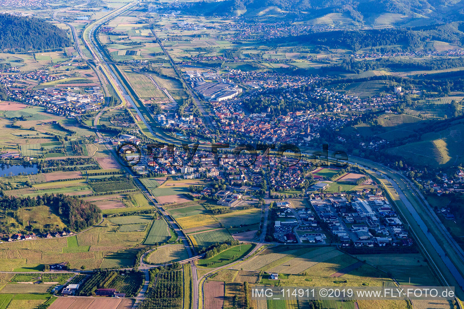 Aerial view of Gengenbach in the state Baden-Wuerttemberg, Germany