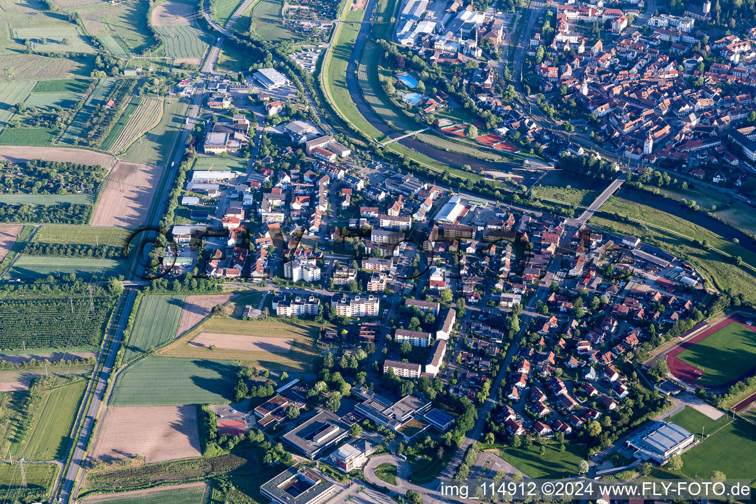 Aerial photograpy of Gengenbach in the state Baden-Wuerttemberg, Germany