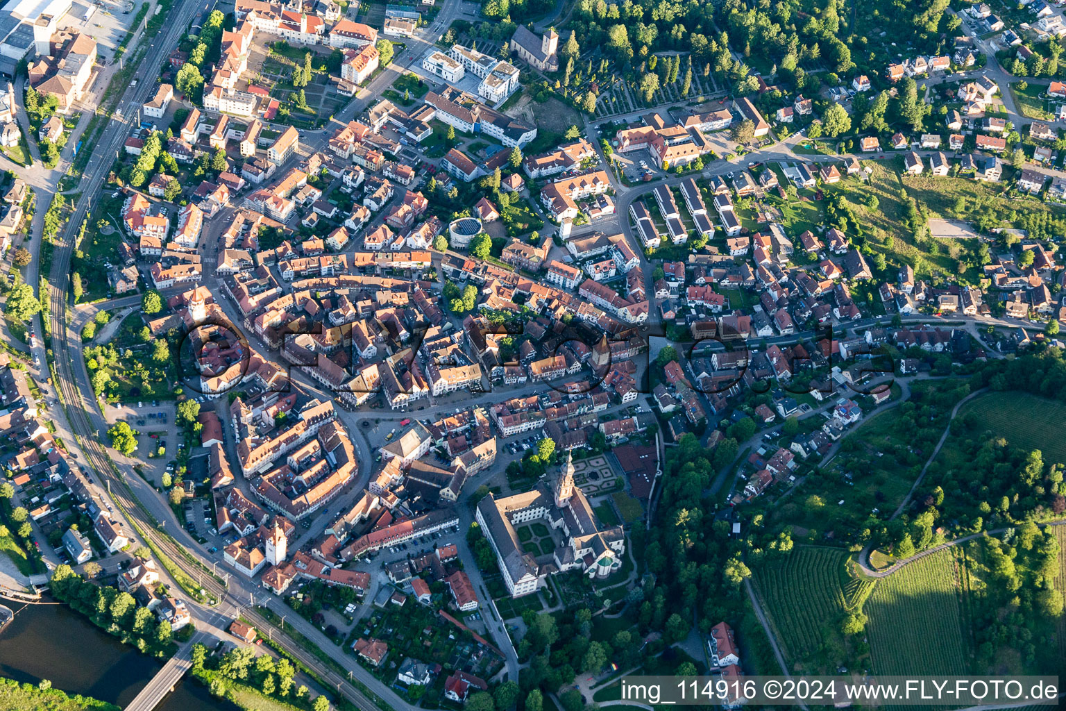 Oblique view of Gengenbach in the state Baden-Wuerttemberg, Germany