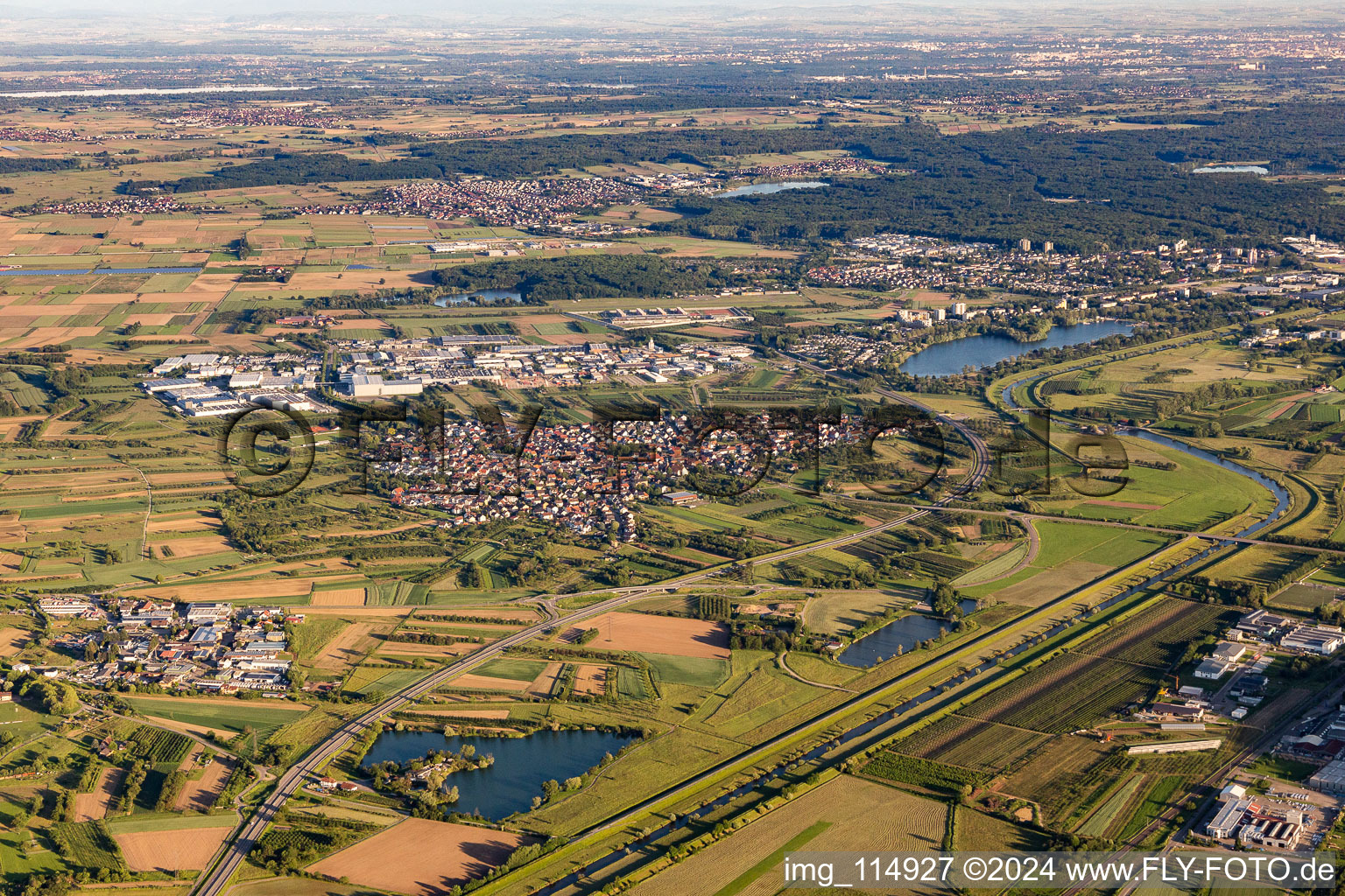 Town View of the streets and houses of the residential areas in Elgersweier in the state Baden-Wurttemberg, Germany