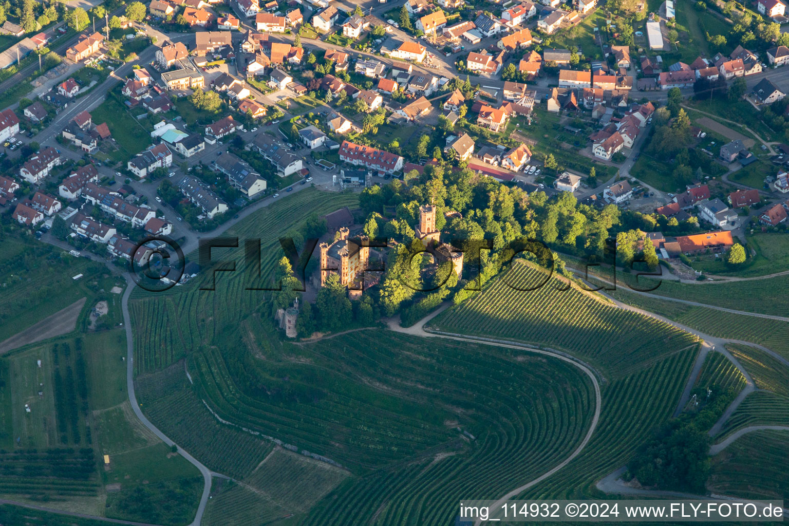 Aerial view of Castle Ortenberg in Ortenberg in the state Baden-Wuerttemberg, Germany