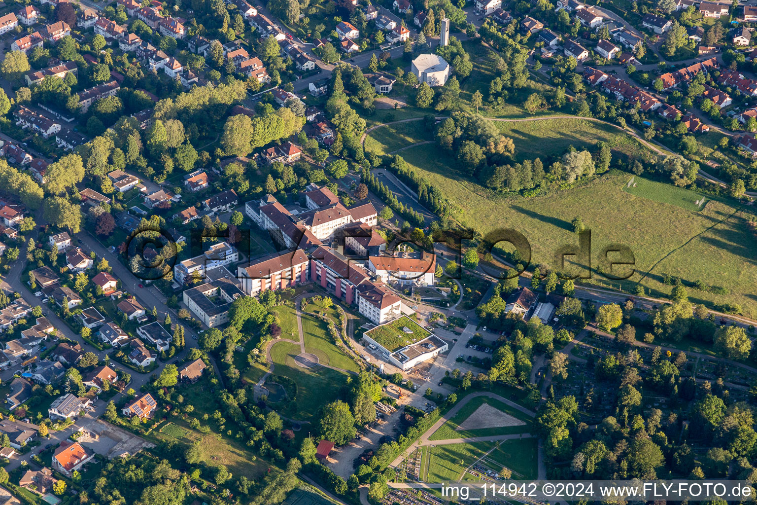 Hospital grounds of the Clinic Ortenau Klinikum Offenburg-Kehl Standort St. Josefsklinik in Offenburg in the state Baden-Wurttemberg, Germany