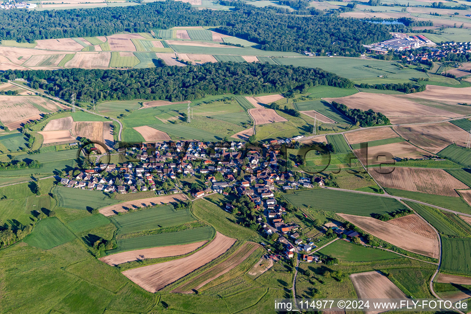 From the east in the district Zierolshofen in Kehl in the state Baden-Wuerttemberg, Germany