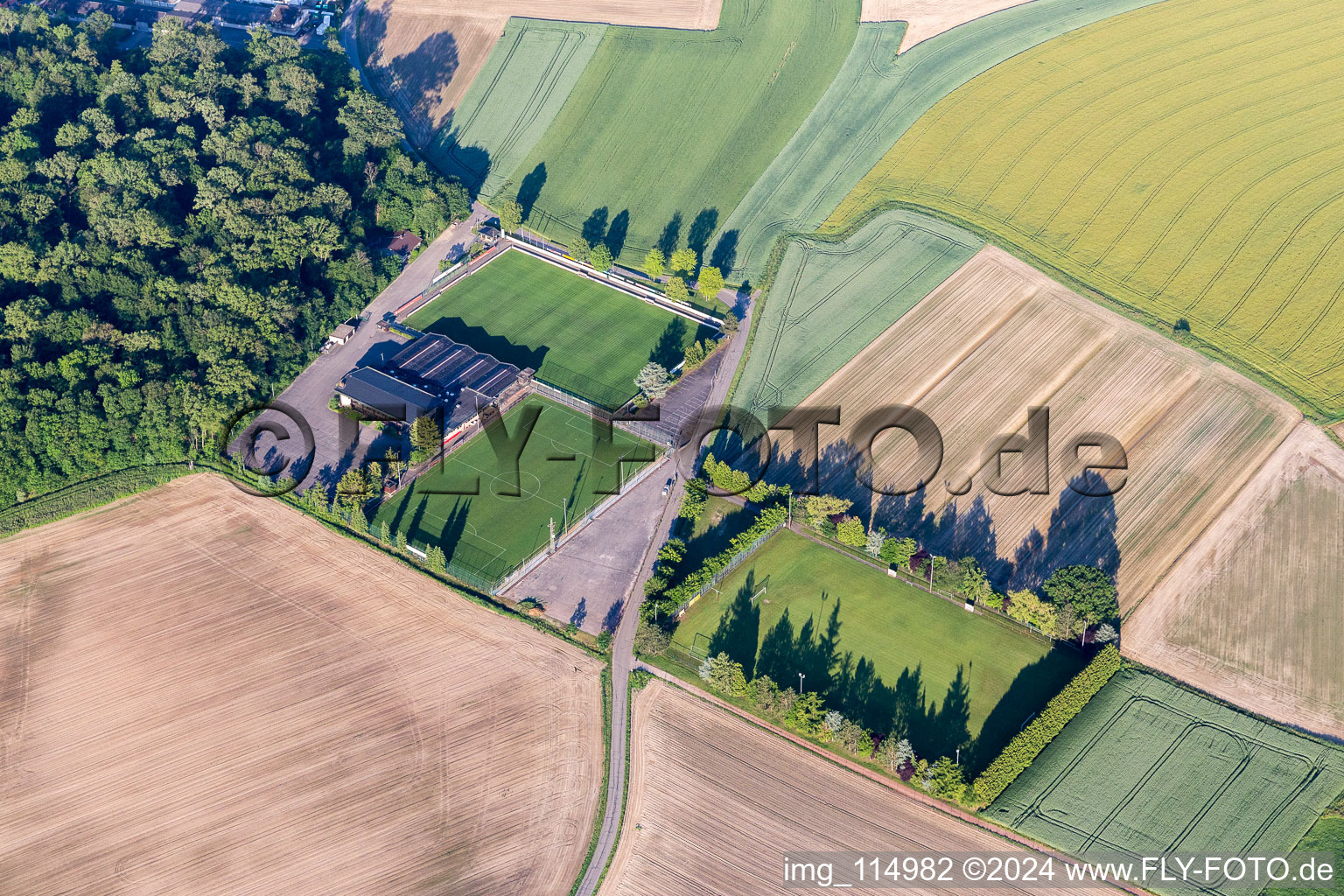 Hans-Weber Hall and Hans-Weber Stadium of the sports club Linx 1949 eV in the district Linx in Rheinau in the state Baden-Wuerttemberg, Germany