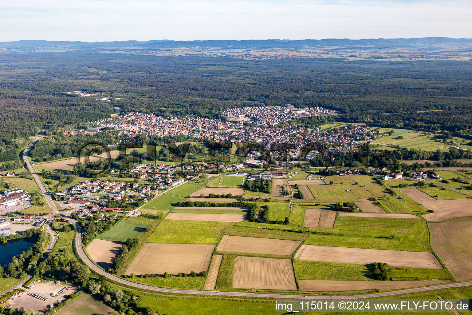 Drone recording of Soufflenheim in the state Bas-Rhin, France