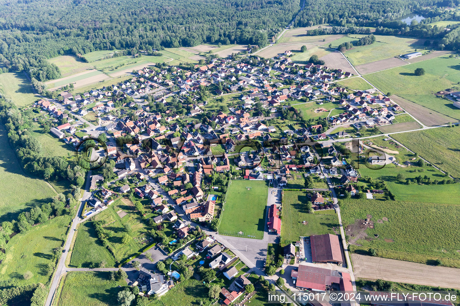 Forstfeld in the state Bas-Rhin, France out of the air