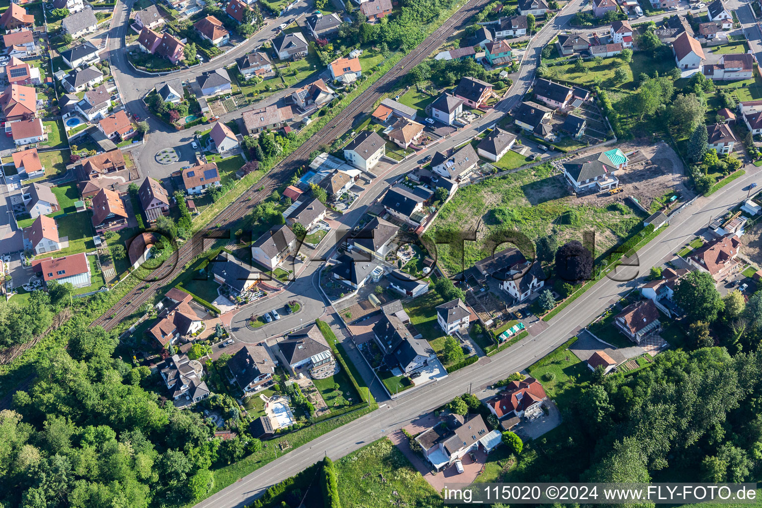 Bird's eye view of Seltz in the state Bas-Rhin, France