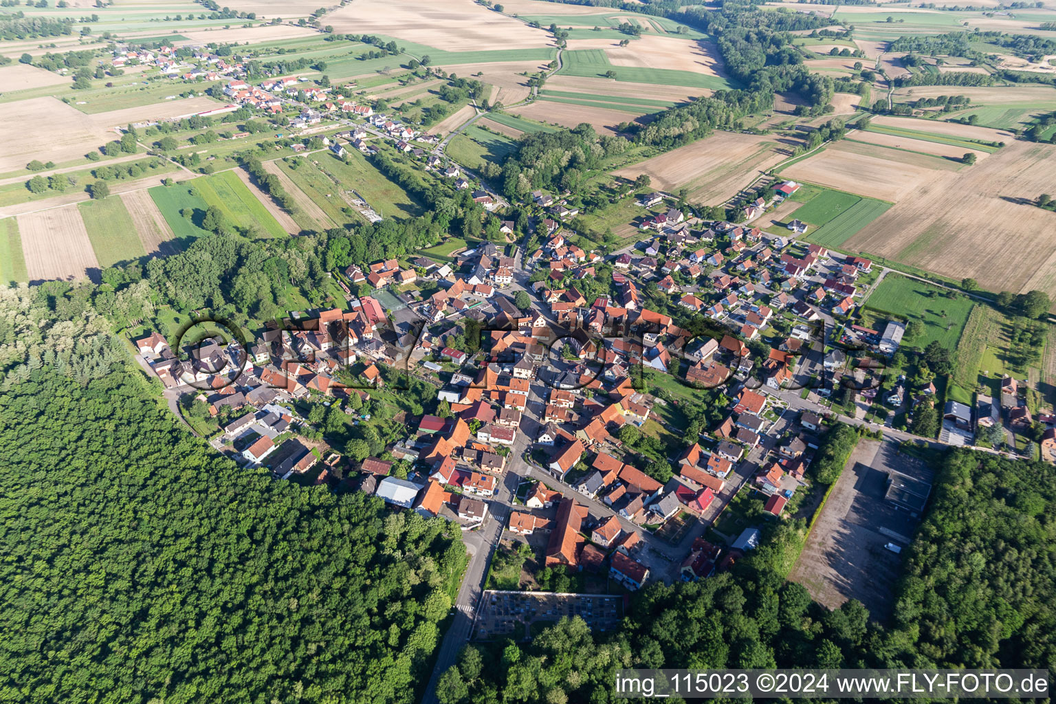 Village - view on the edge of forested areas in Schaffhouse-pres-Seltz in Grand Est, France