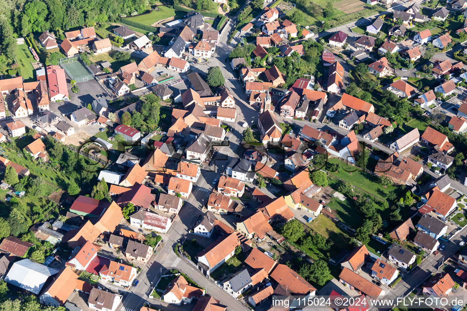 Aerial photograpy of Schaffhouse-près-Seltz in the state Bas-Rhin, France