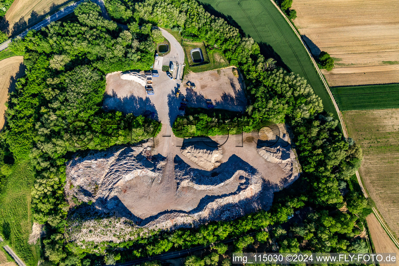 Aerial view of MATERIALS in Seltz in the state Bas-Rhin, France