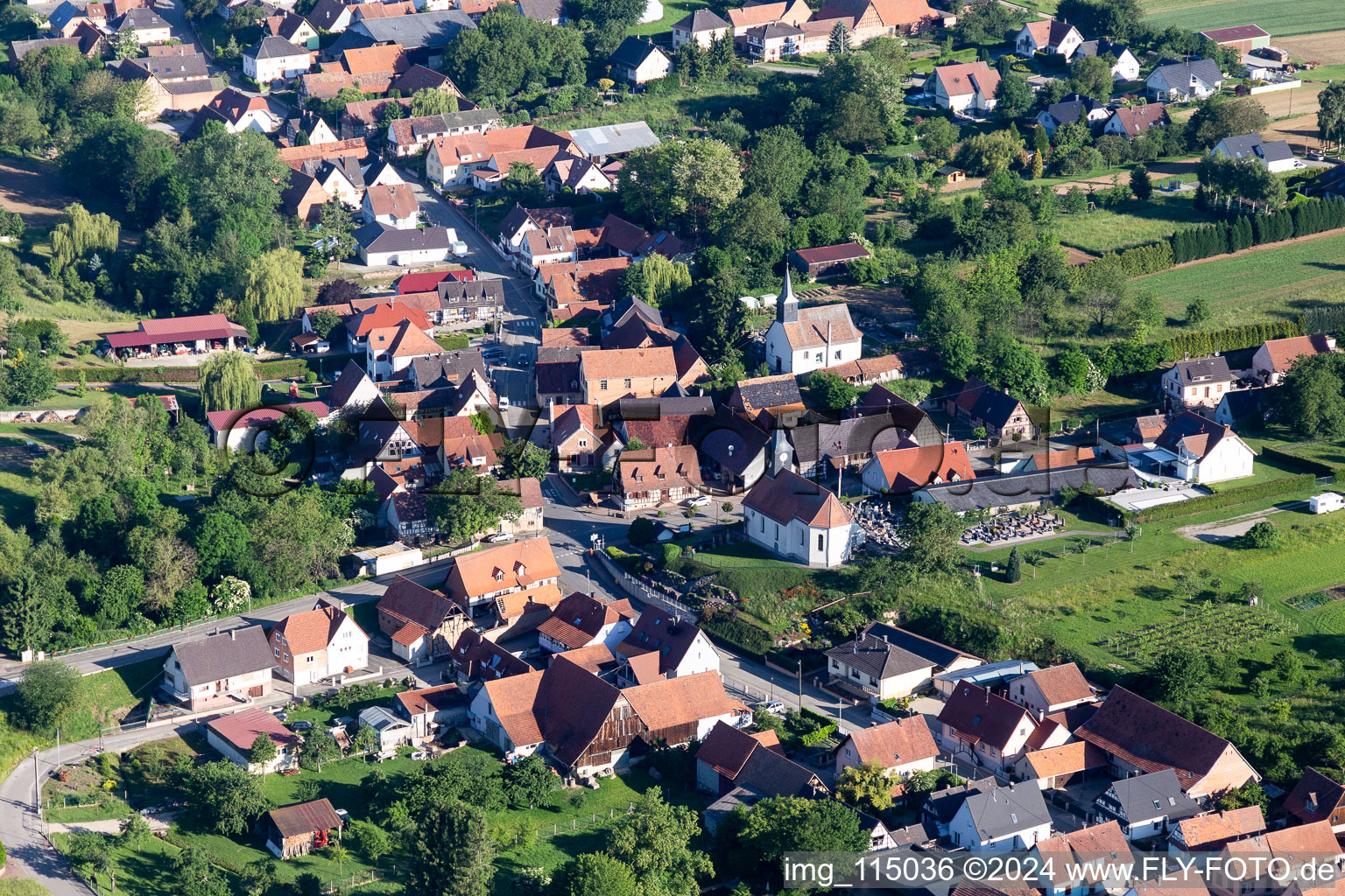 Aerial photograpy of Wintzenbach in the state Bas-Rhin, France