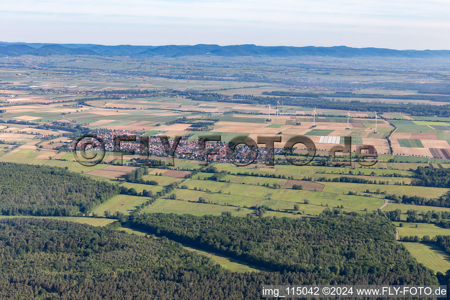 Minfeld in the state Rhineland-Palatinate, Germany out of the air