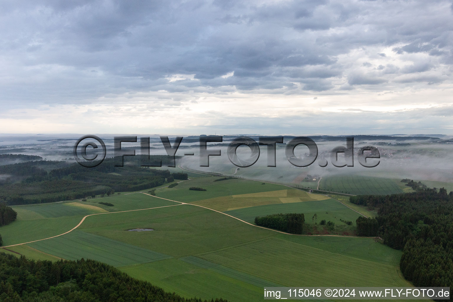 Aerial view of Neuhausen ob Eck in the state Baden-Wuerttemberg, Germany