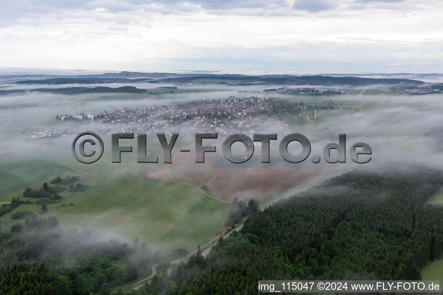 Aerial photograpy of Neuhausen ob Eck in the state Baden-Wuerttemberg, Germany