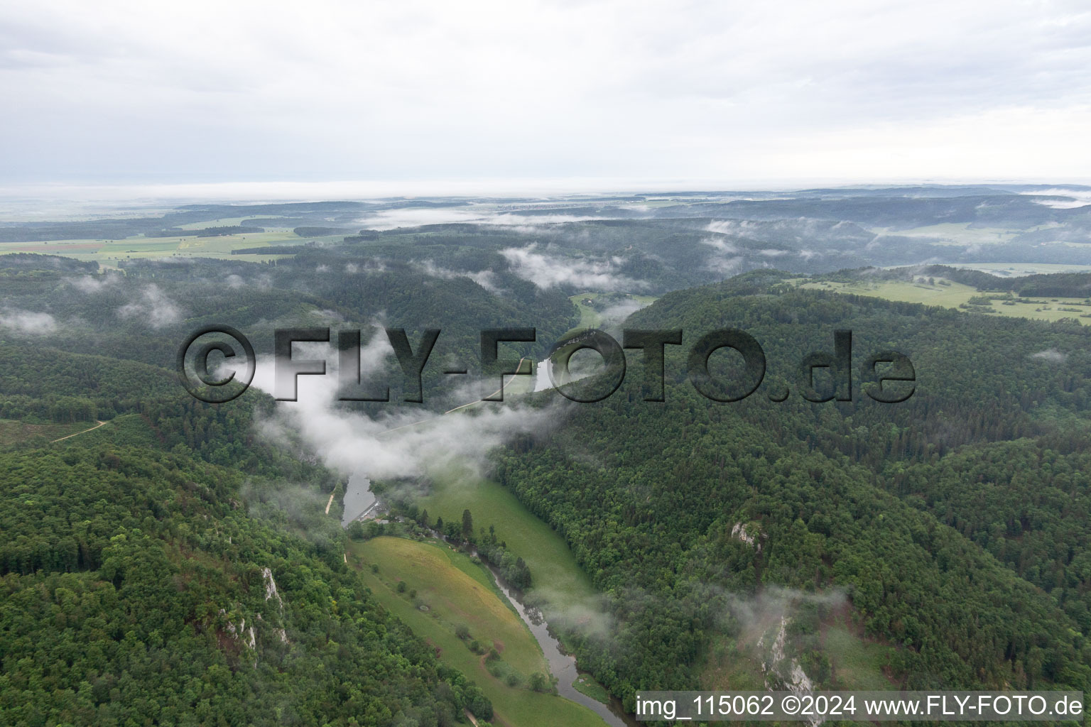 Drone image of Beuron in the state Baden-Wuerttemberg, Germany