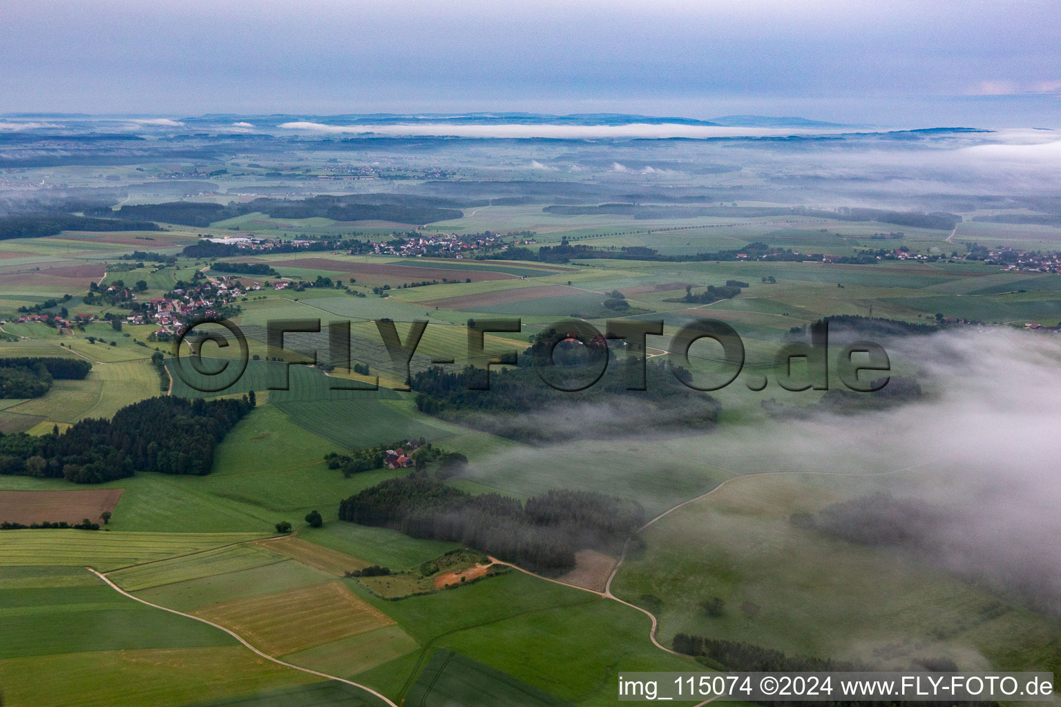 Neuhausen ob Eck in the state Baden-Wuerttemberg, Germany from above