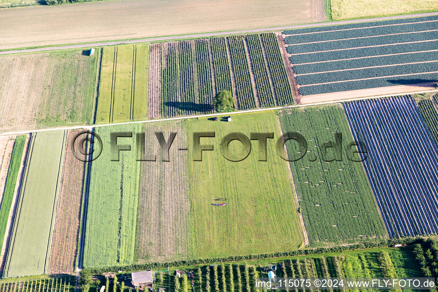 District Mühlhofen in Billigheim-Ingenheim in the state Rhineland-Palatinate, Germany from the plane