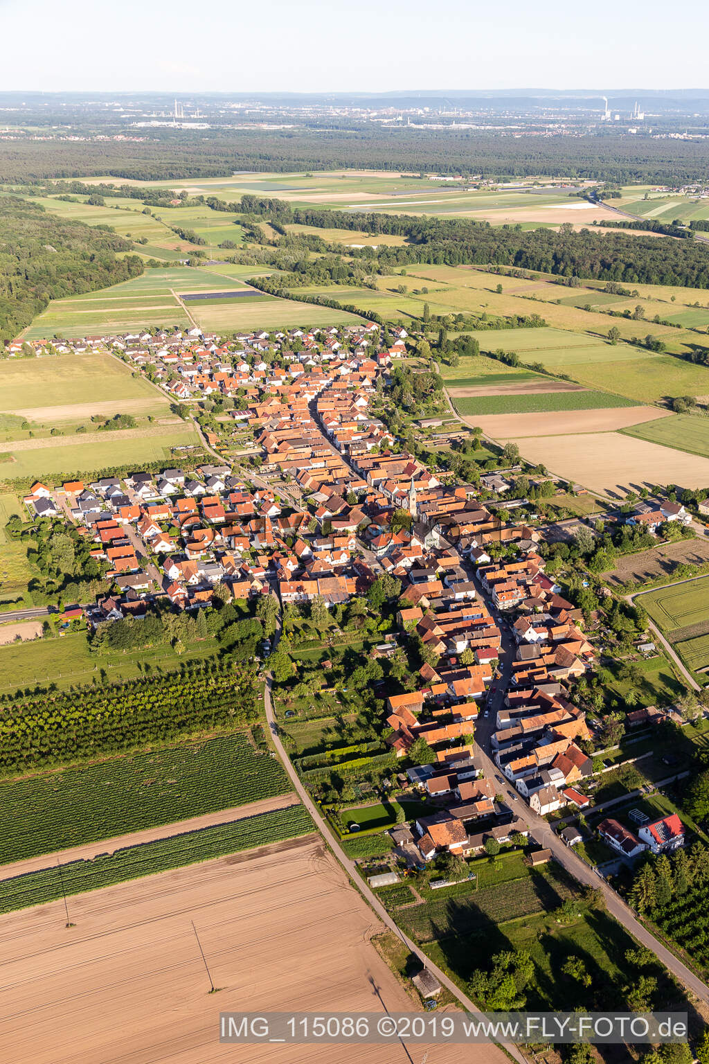 Aerial photograpy of Erlenbach bei Kandel in the state Rhineland-Palatinate, Germany