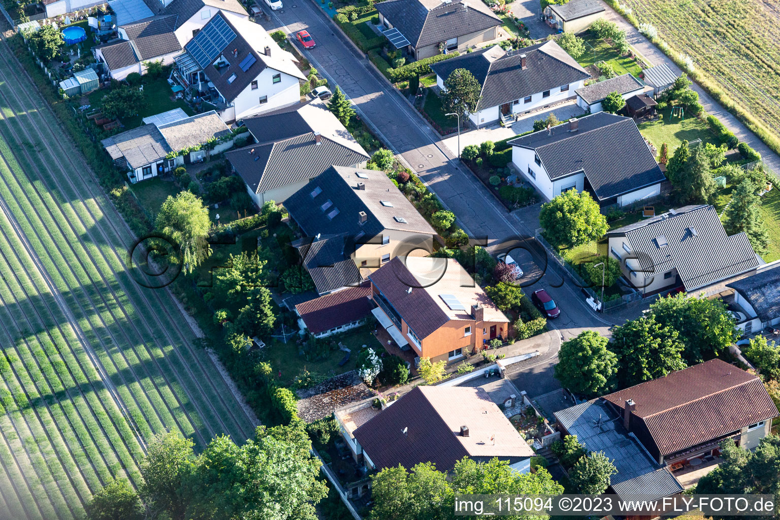 Aerial photograpy of Ringstr in the district Hayna in Herxheim bei Landau in the state Rhineland-Palatinate, Germany