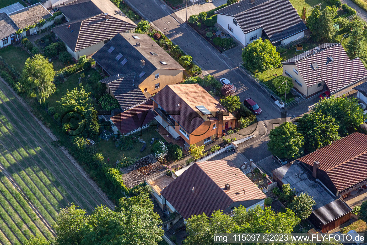 District Hayna in Herxheim bei Landau in the state Rhineland-Palatinate, Germany from the plane