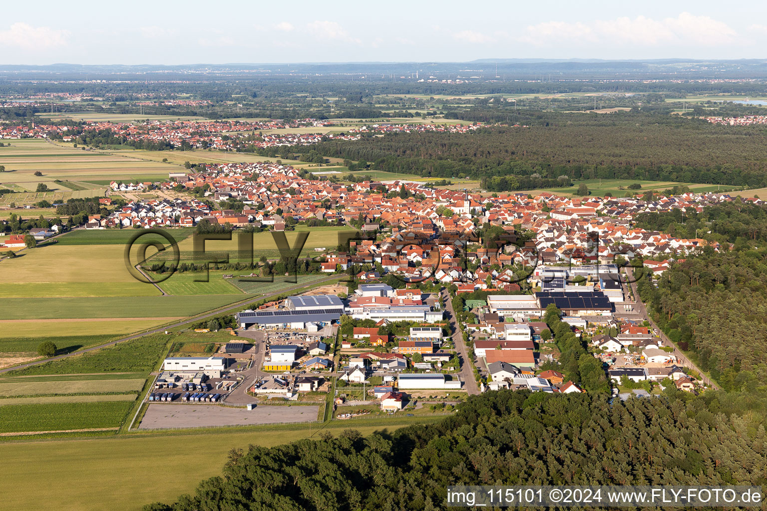 Aerial photograpy of Hatzenbühl in the state Rhineland-Palatinate, Germany